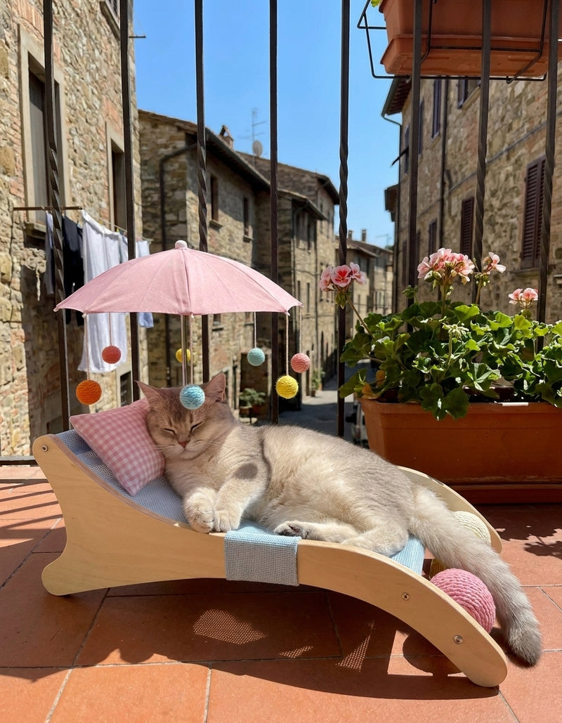 Sdraio per Gatti 3 in 1 con Ombrellino